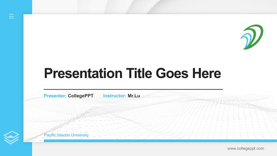 Pacific Islands University Thesis Proposal/Graduation Defense PPT Template16:9 ratio PPT effect preview image
