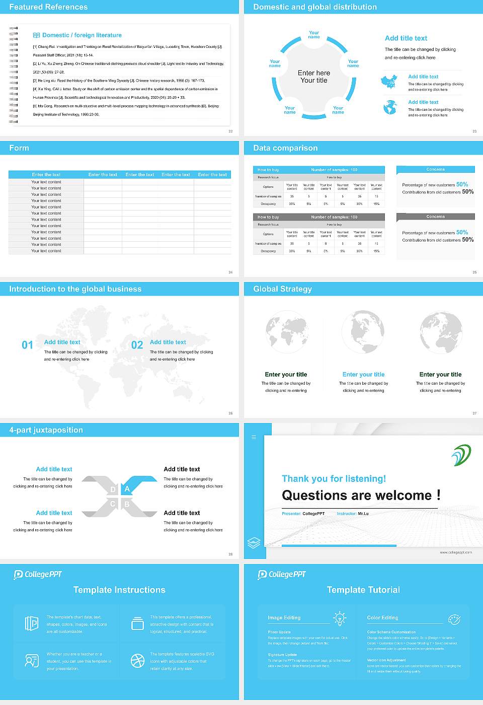 Pacific Islands University Thesis Proposal/Graduation Defense PPT Template16:9 ratio PPT effect preview image4