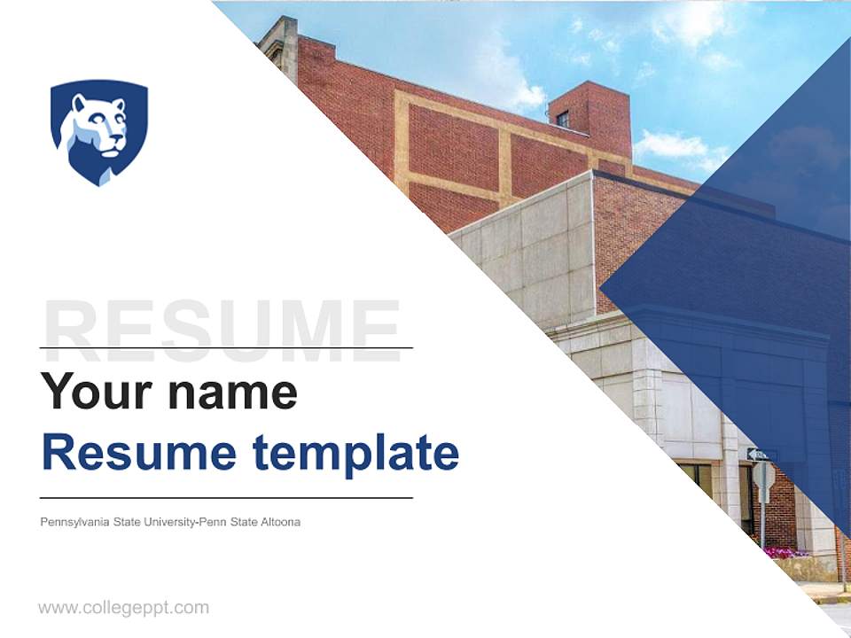 Pennsylvania State University-Penn State Altoona Resume PPT Template4:3 ratio PPT effect preview image5