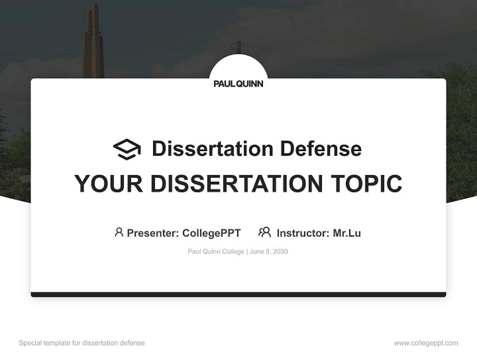 Paul Quinn College Graduation Thesis Defense PPT Template4:3 ratio PPT effect preview image7