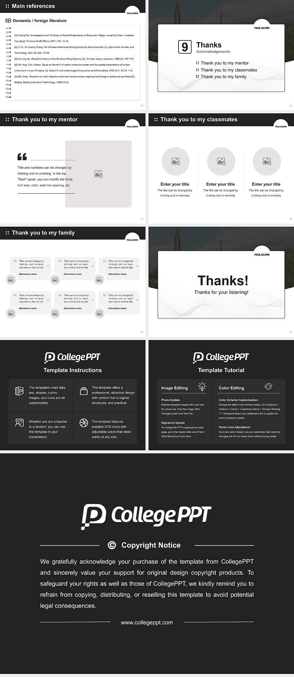 Paul Quinn College Graduation Thesis Defense PPT Template4:3 ratio PPT effect preview image7