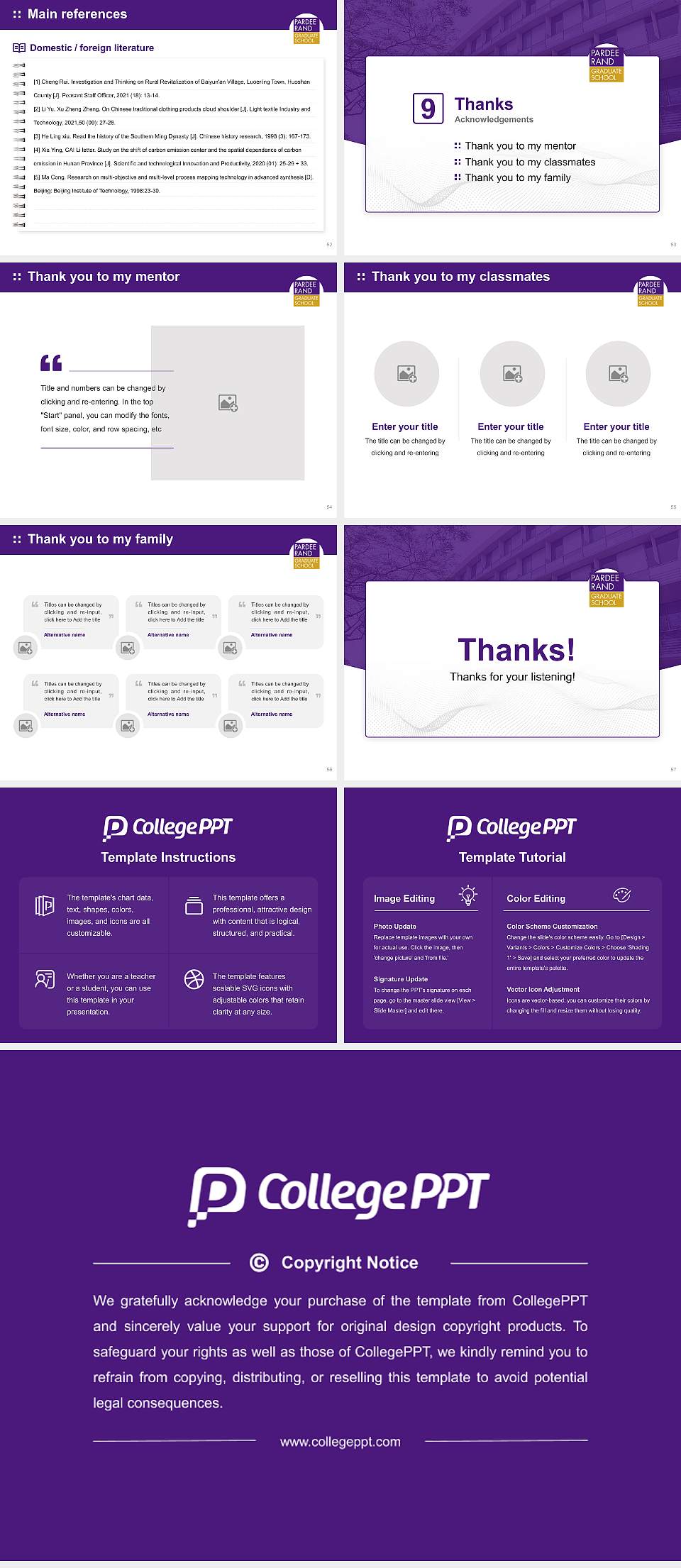 Pardee Rand Graduate School Graduation Thesis Defense PPT Template4:3 ratio PPT effect preview image7