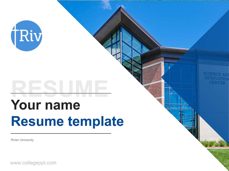 Rivier University Resume PPT Template4:3 ratio PPT effect preview image5