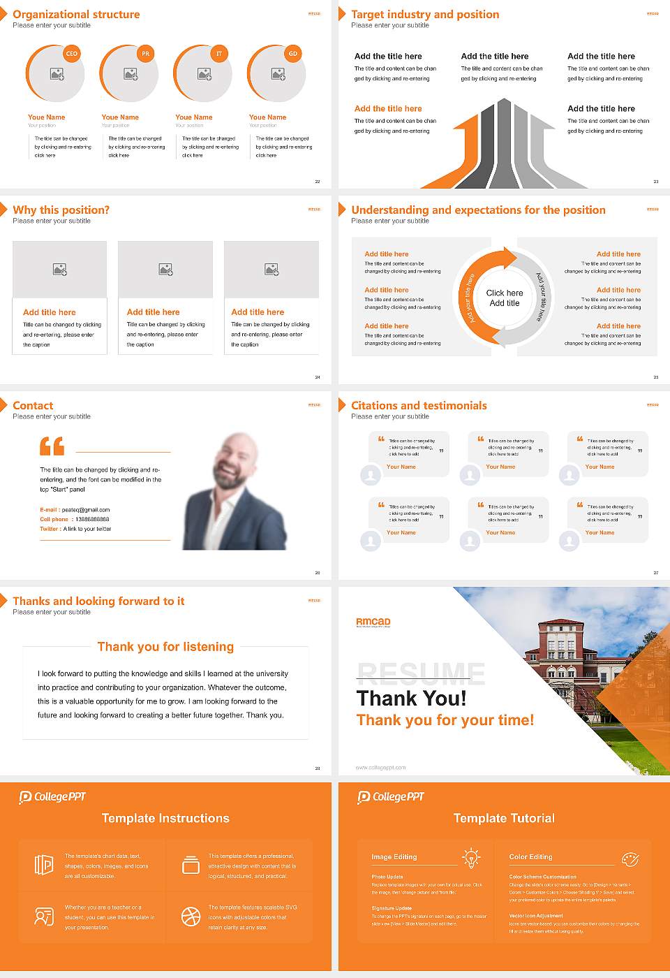 Rocky Mountain College of Art and Design Resume PPT Template16:9 ratio PPT effect preview image4