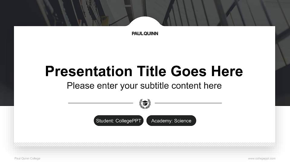 Paul Quinn College National Scholarship Defense PPT Template16:9 ratio PPT effect preview image
