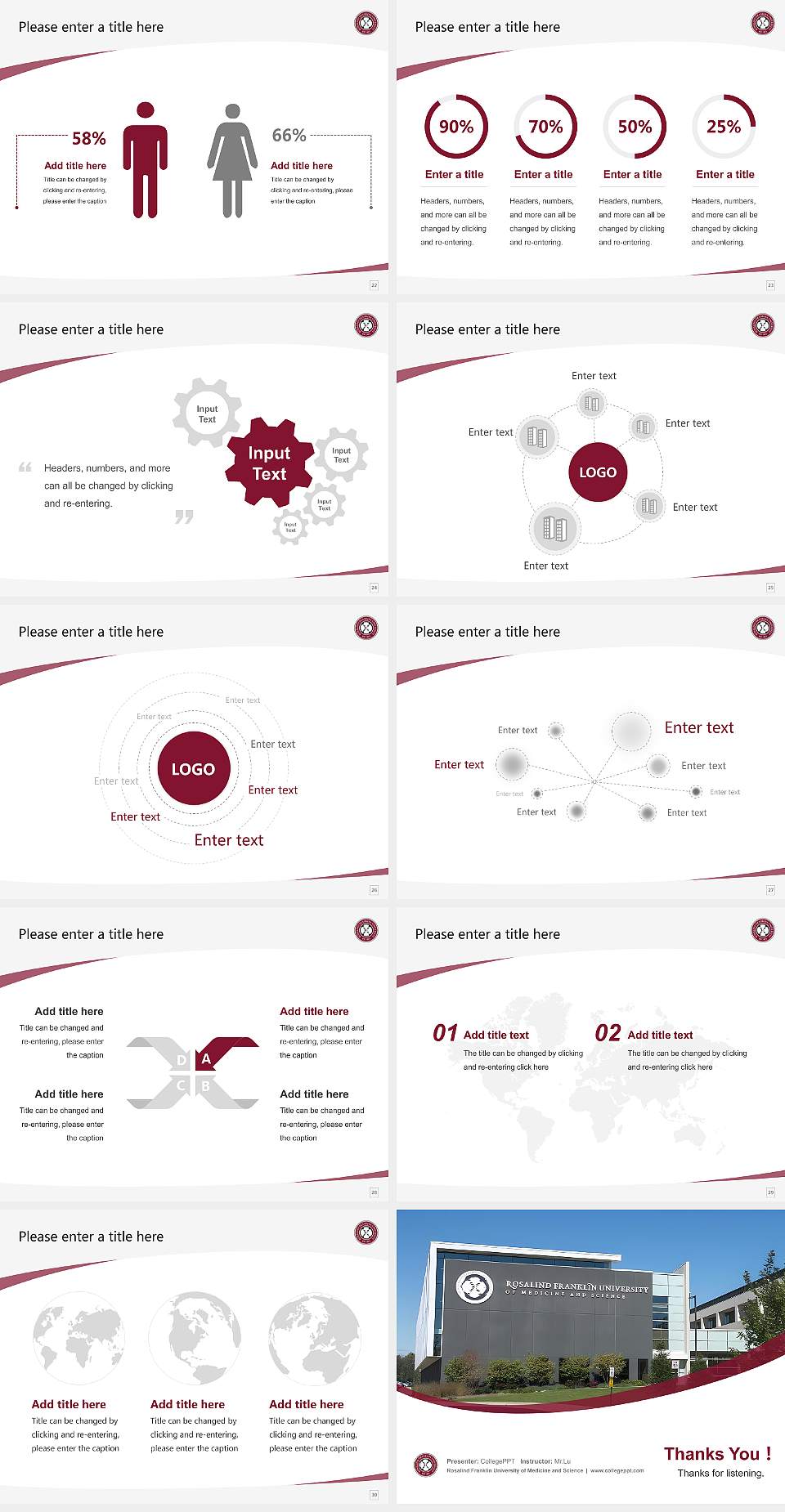 Rosalind Franklin University of Medicine and Science Course/Courseware Creation PPT Template4:3 ratio PPT effect preview image4