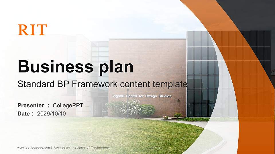 Rochester Institute of Technology Competition/Entrepreneurship Contest PPT Template16:9 ratio PPT effect preview image