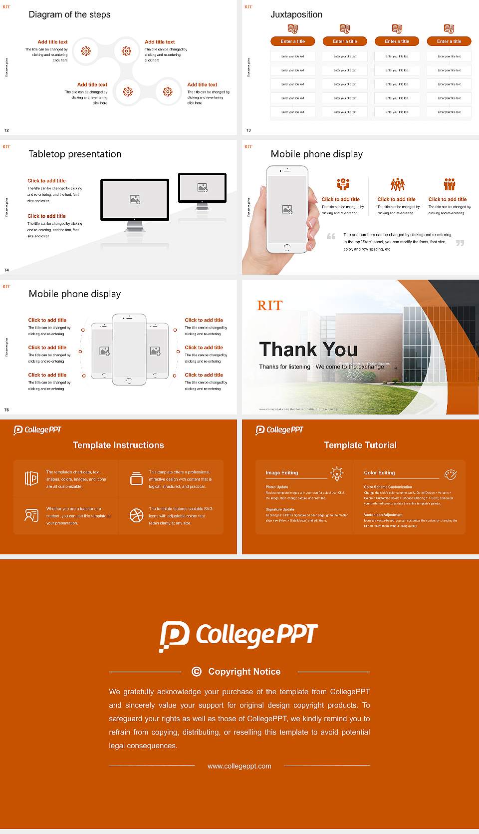 Rochester Institute of Technology Competition/Entrepreneurship Contest PPT Template16:9 ratio PPT effect preview image9