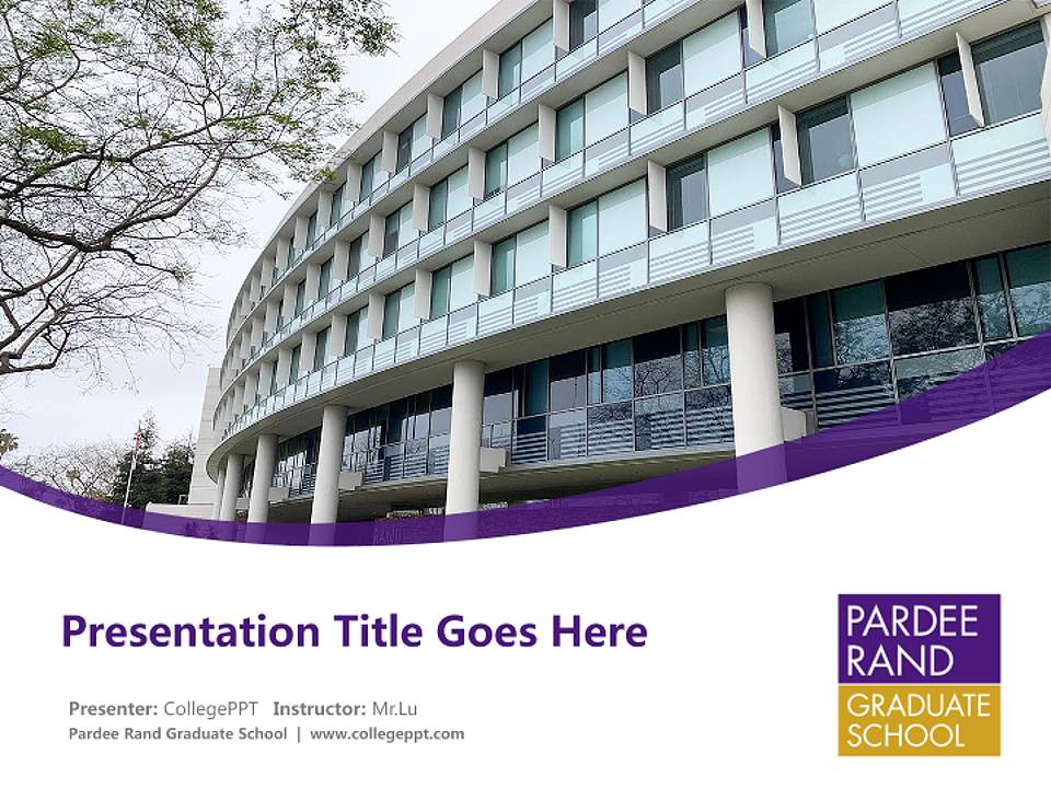 Pardee Rand Graduate School Course/Courseware Creation PPT Template4:3 ratio PPT effect preview image5