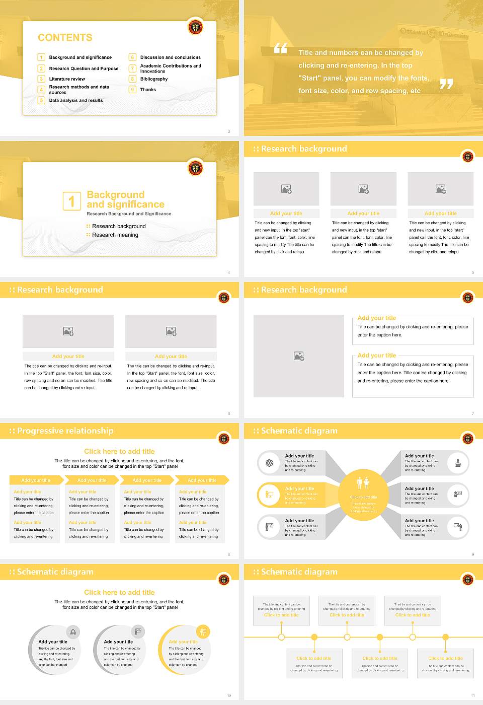 Ottawa University-Surprise Graduation Thesis Defense PPT Template16:9 ratio PPT effect preview image2