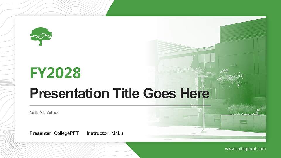 Pacific Oaks College Academic Presentation/Research Findings Report PPT Template16:9 ratio PPT effect preview image