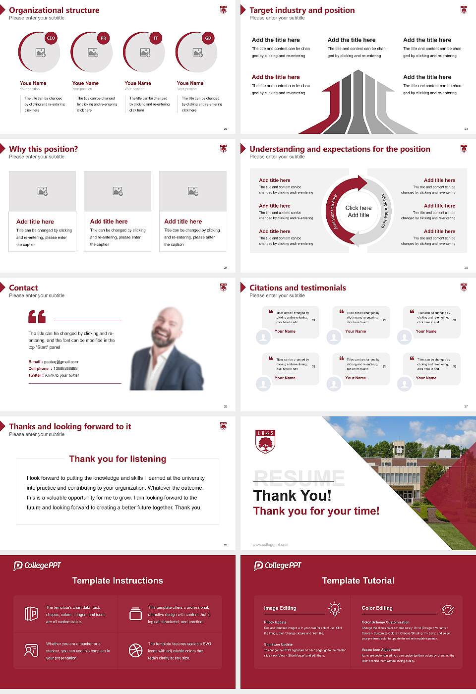 Rider University Resume PPT Template16:9 ratio PPT effect preview image4