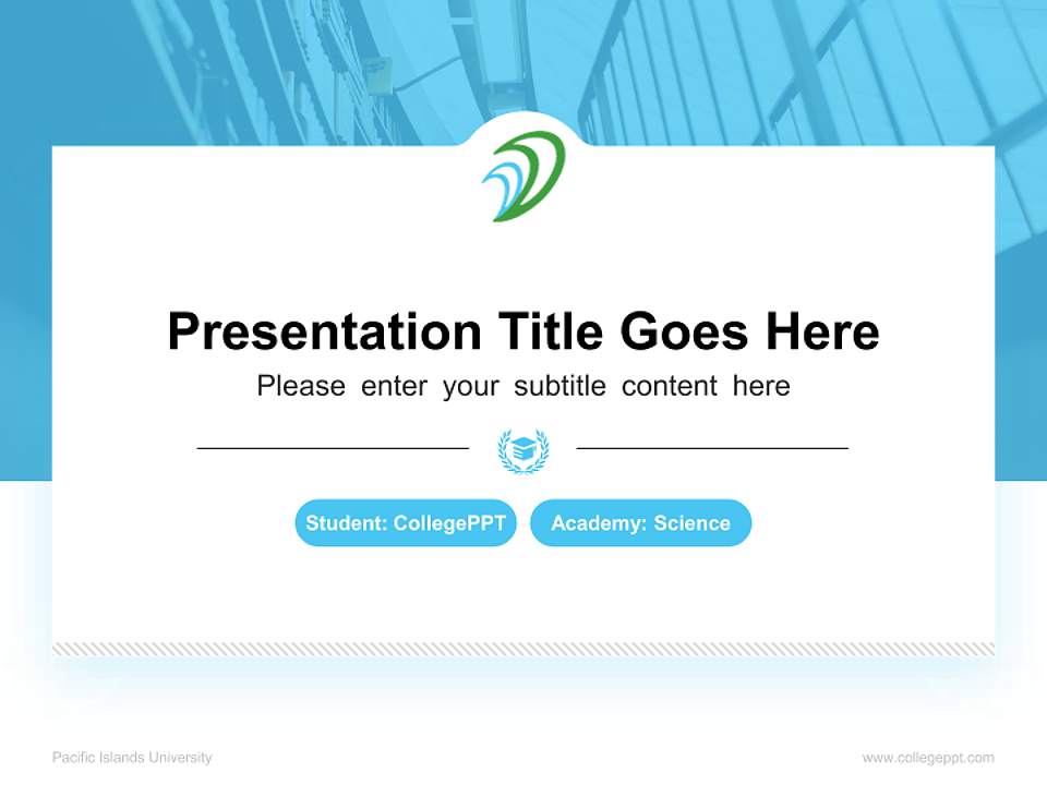 Pacific Islands University National Scholarship Defense PPT Template4:3 ratio PPT effect preview image4