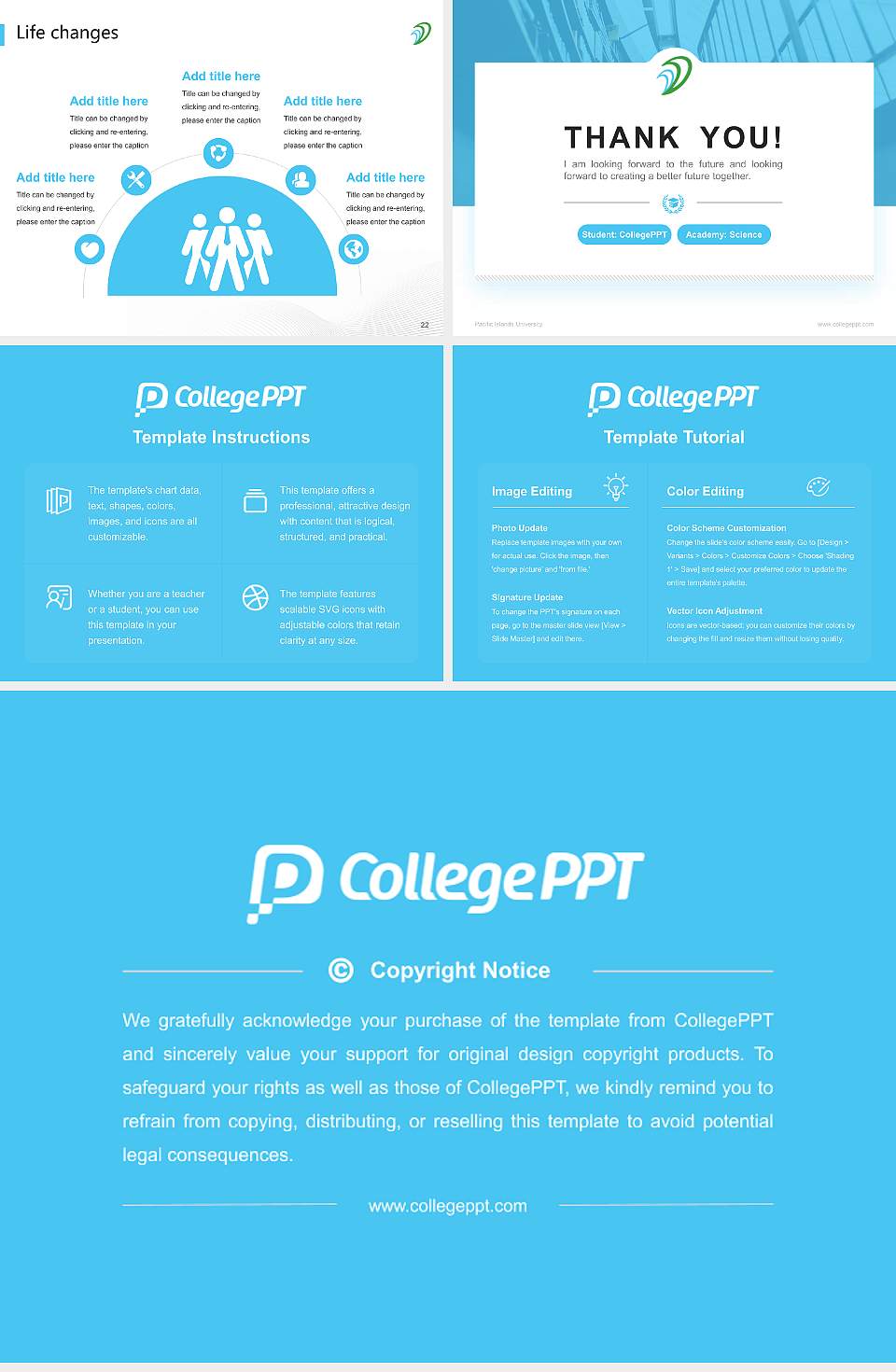 Pacific Islands University National Scholarship Defense PPT Template4:3 ratio PPT effect preview image4
