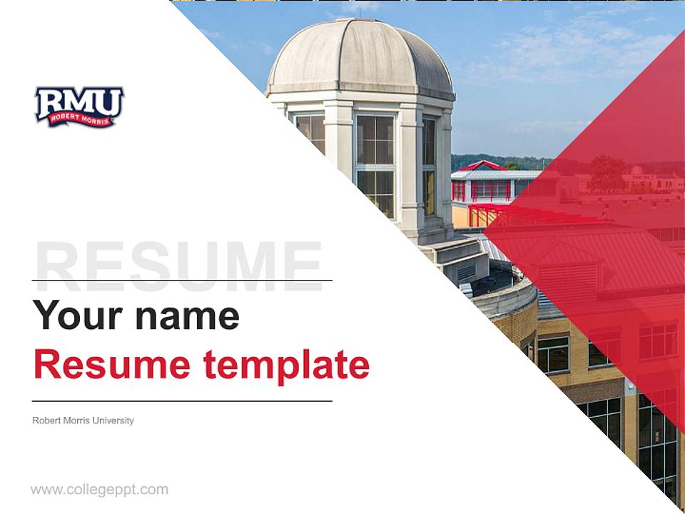 Robert Morris University Resume PPT Template4:3 ratio PPT effect preview image5
