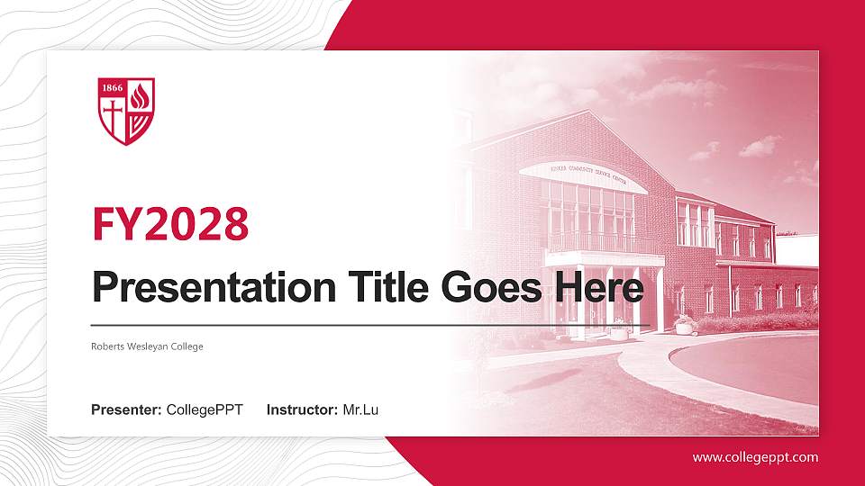 Roberts Wesleyan College Academic Presentation/Research Findings Report PPT Template16:9 ratio PPT effect preview image1