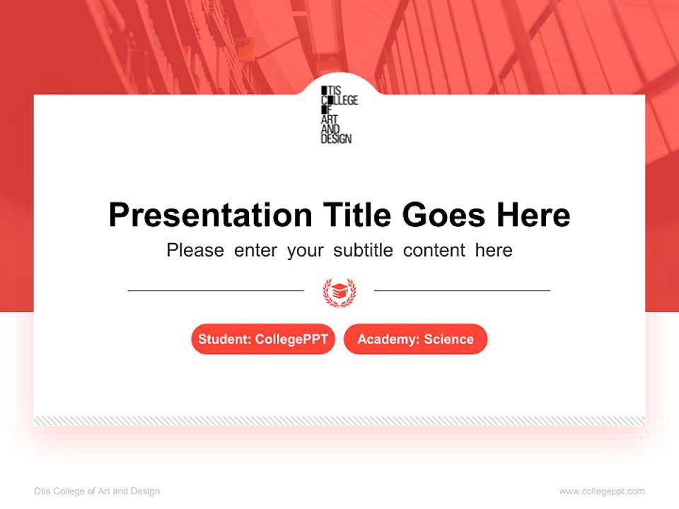 Otis College of Art and Design National Scholarship Defense PPT Template4:3 ratio PPT effect preview image4