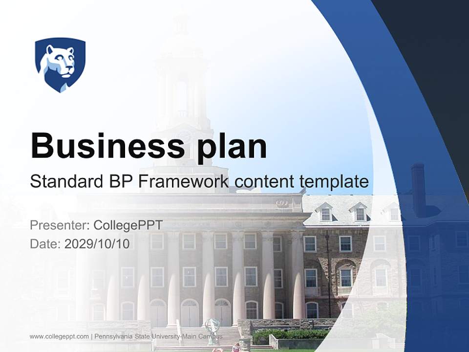 Pennsylvania State University-Main Campus Competition/Entrepreneurship Contest PPT Template4:3 ratio PPT effect preview image9