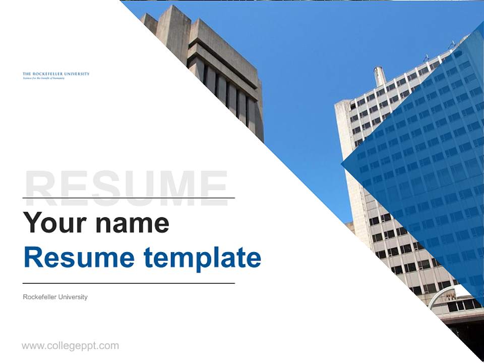 Rockefeller University Resume PPT Template4:3 ratio PPT effect preview image5