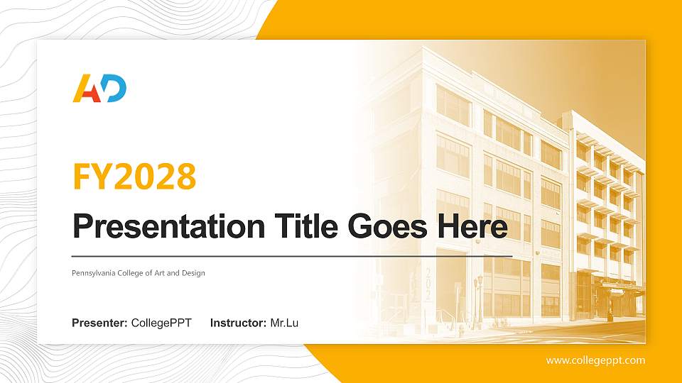 Pennsylvania College of Art and Design Academic Presentation/Research Findings Report PPT Template16:9 ratio PPT effect preview image