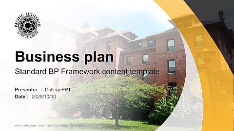 Pacific Lutheran University Competition/Entrepreneurship Contest PPT Template