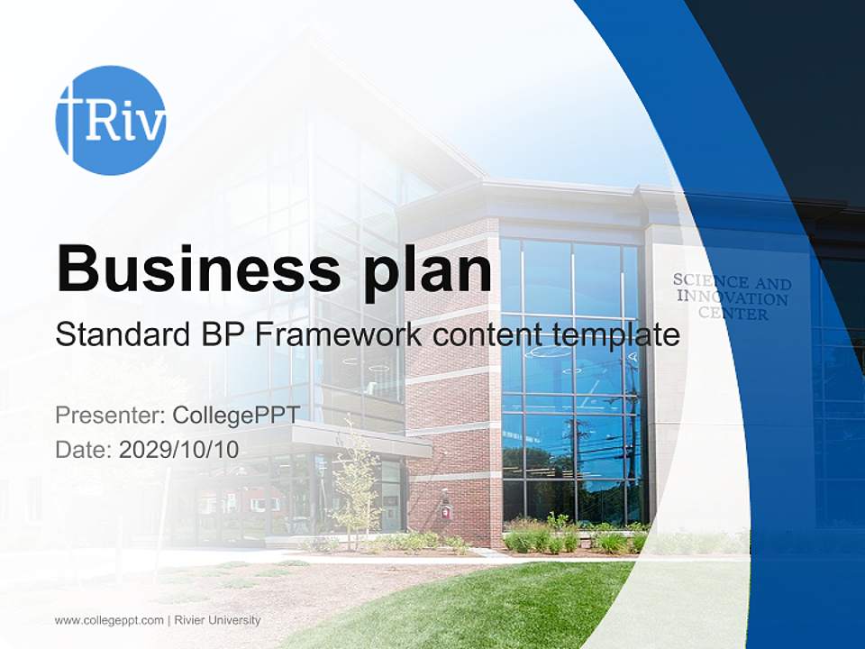 Rivier University Competition/Entrepreneurship Contest PPT Template4:3 ratio PPT effect preview image9