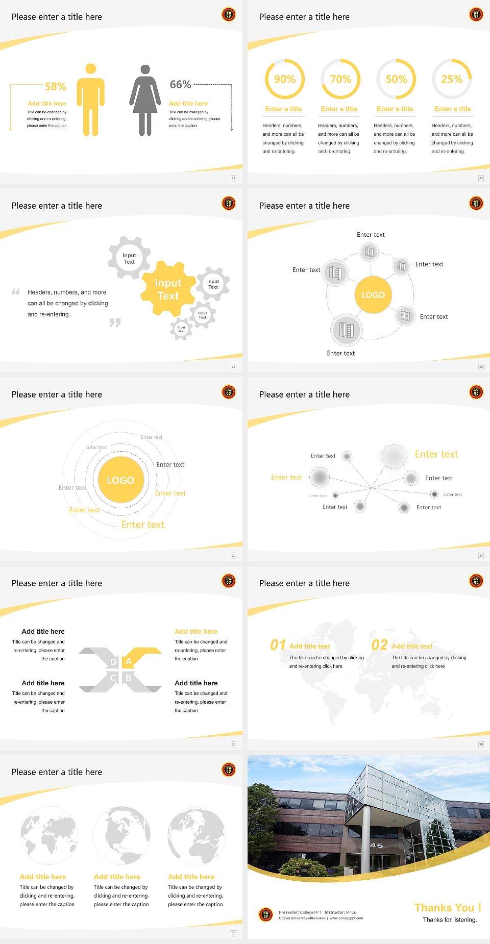 Ottawa University-Milwaukee Course/Courseware Creation PPT Template4:3 ratio PPT effect preview image4