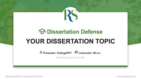 Russell Sage College Graduation Thesis Defense PPT Template