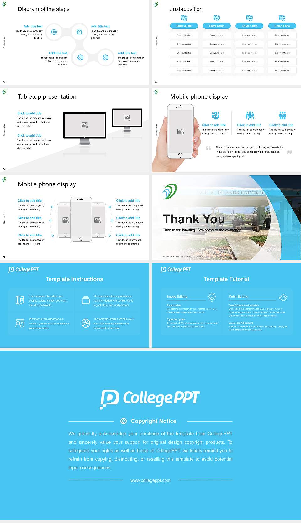 Pacific Islands University Competition/Entrepreneurship Contest PPT Template16:9 ratio PPT effect preview image9