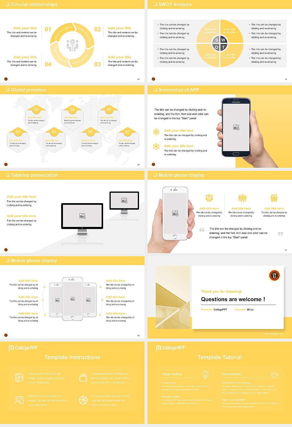 Ottawa University-Surprise General Purpose PPT Template16:9 ratio PPT effect preview image5