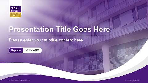 Pardee Rand Graduate School Lecture Sharing and Networking Event PPT Template