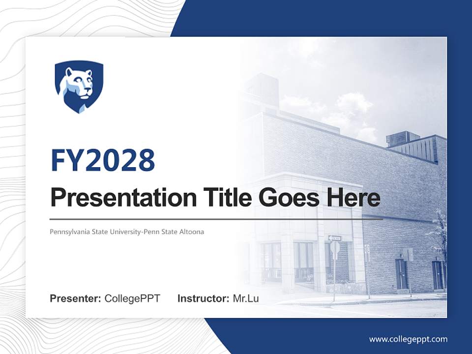Pennsylvania State University-Penn State Altoona Academic Presentation/Research Findings Report PPT Template4:3 ratio PPT effect preview image5