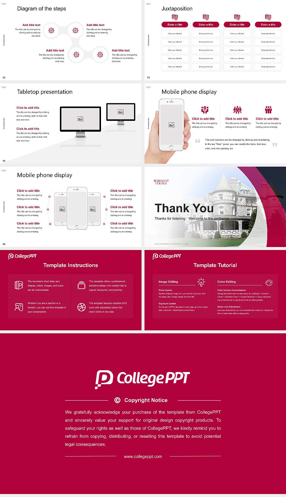 Rosemont College Competition/Entrepreneurship Contest PPT Template16:9 ratio PPT effect preview image9
