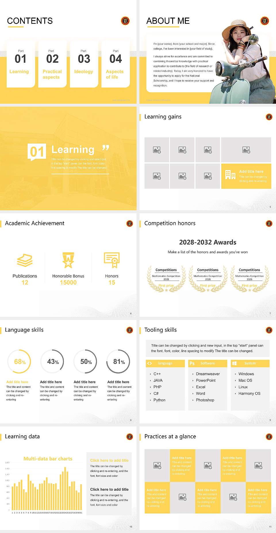 Ottawa University-Milwaukee National Scholarship Defense PPT Template4:3 ratio PPT effect preview image2