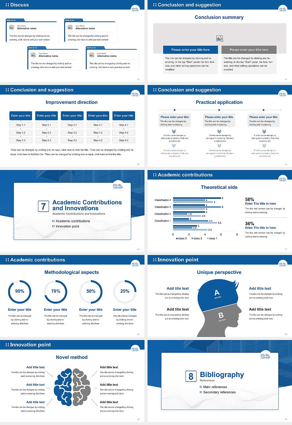 Palo Alto University Graduation Thesis Defense PPT Template16:9 ratio PPT effect preview image6