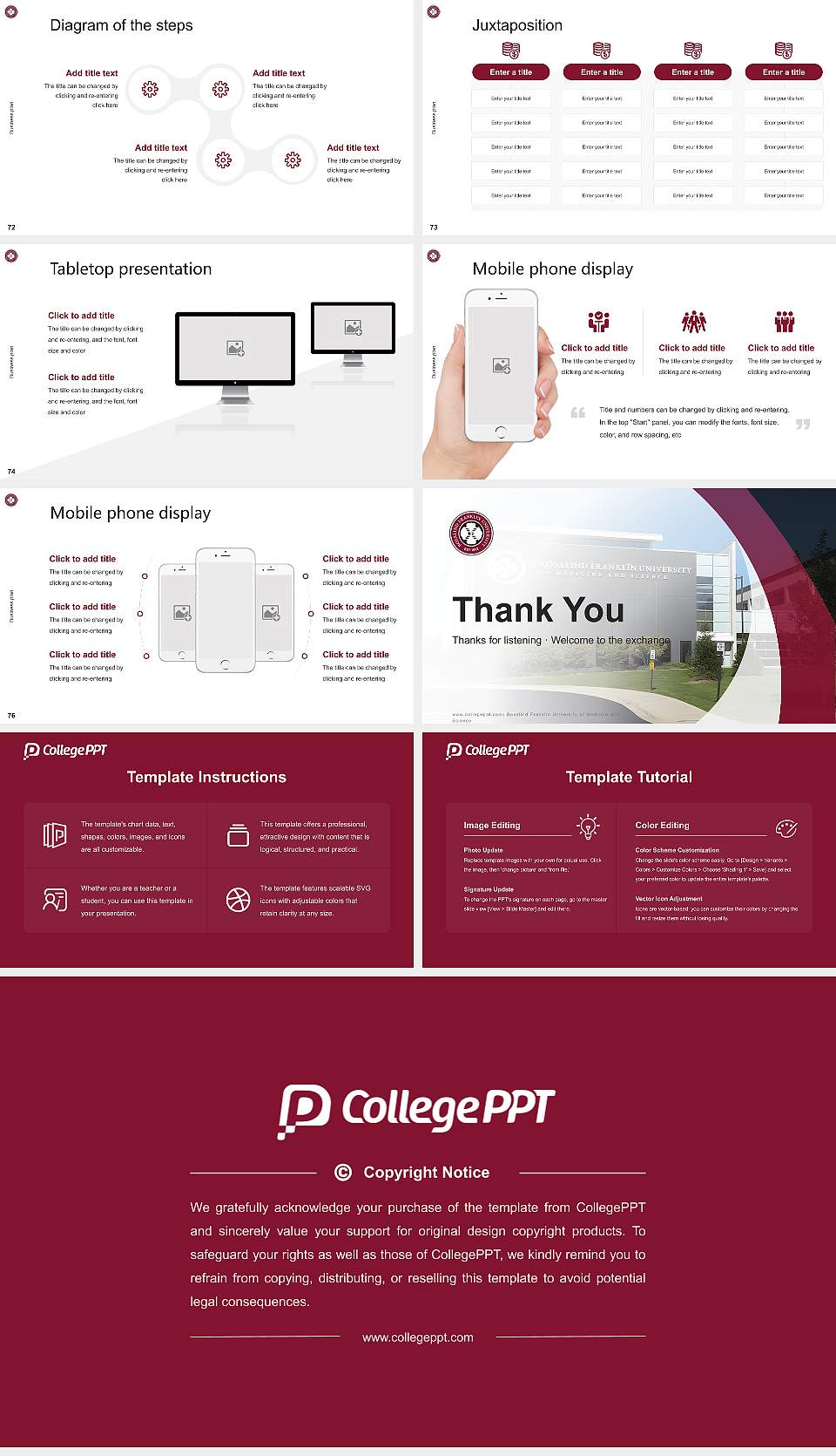 Rosalind Franklin University of Medicine and Science Competition/Entrepreneurship Contest PPT Template16:9 ratio PPT effect preview image9