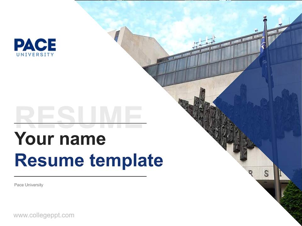 Pace University Resume PPT Template4:3 ratio PPT effect preview image5