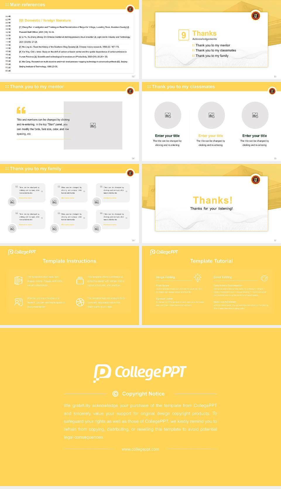Ottawa University-Online Graduation Thesis Defense PPT Template16:9 ratio PPT effect preview image7