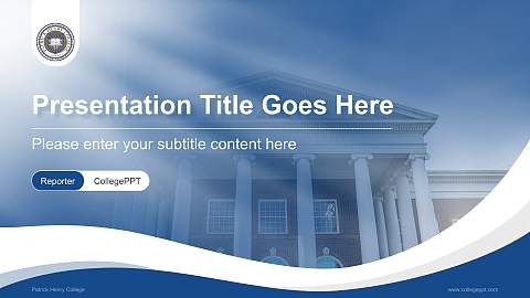 Patrick Henry College Lecture Sharing and Networking Event PPT Template