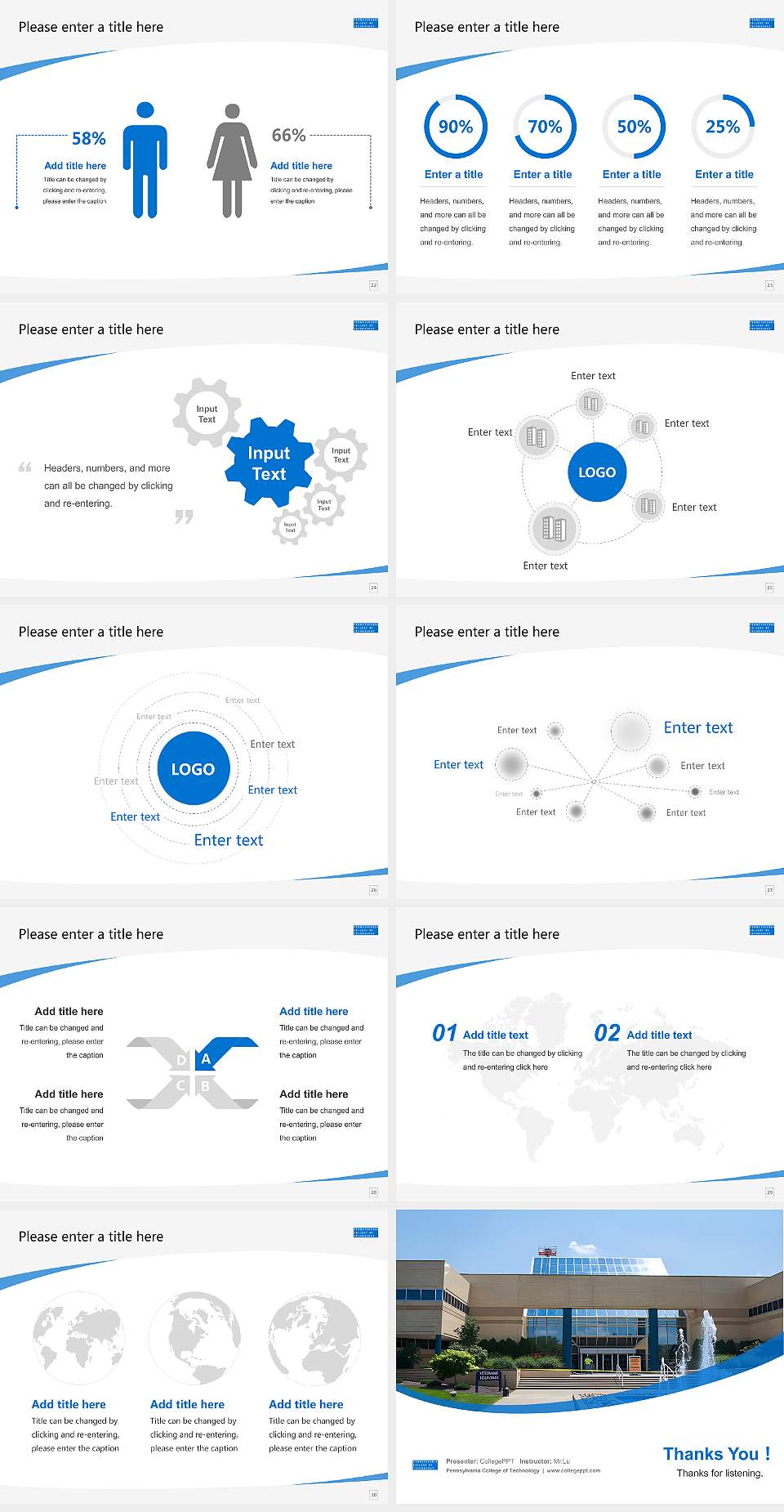 Pennsylvania College of Technology Course/Courseware Creation PPT Template4:3 ratio PPT effect preview image4
