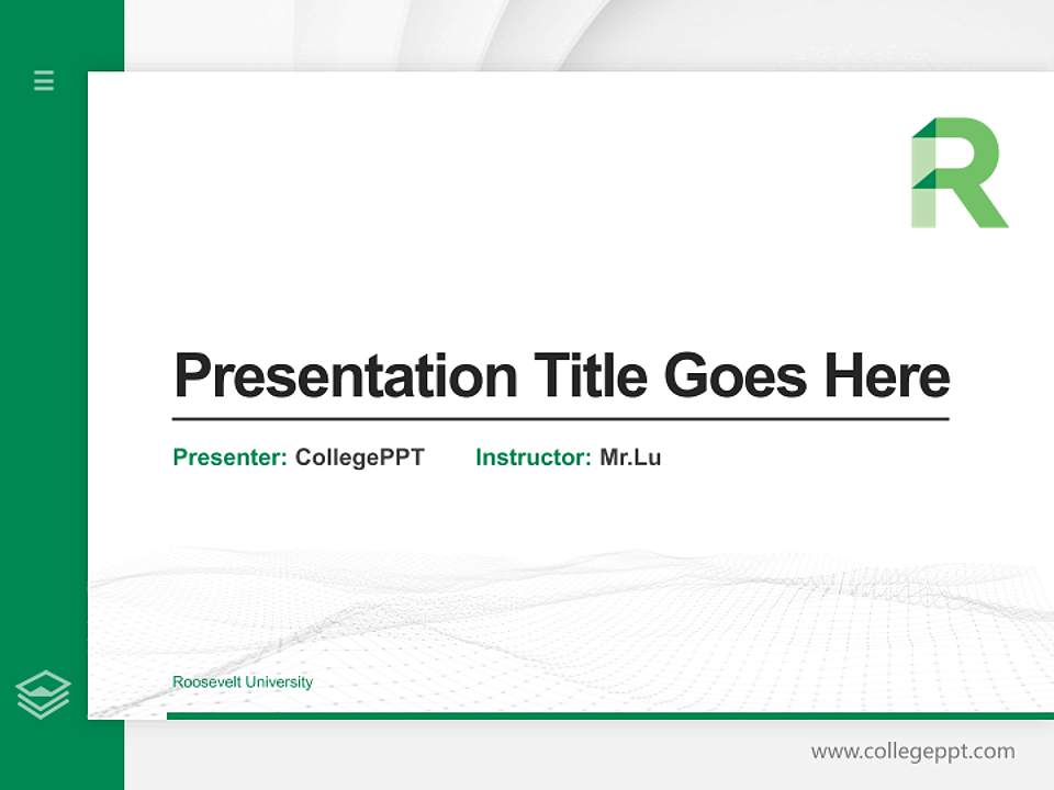 Roosevelt University Thesis Proposal/Graduation Defense PPT Template4:3 ratio PPT effect preview image5