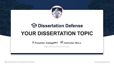 Rogers State University Graduation Thesis Defense PPT Template