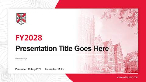 Rhodes College Academic Presentation/Research Findings Report PPT Template
