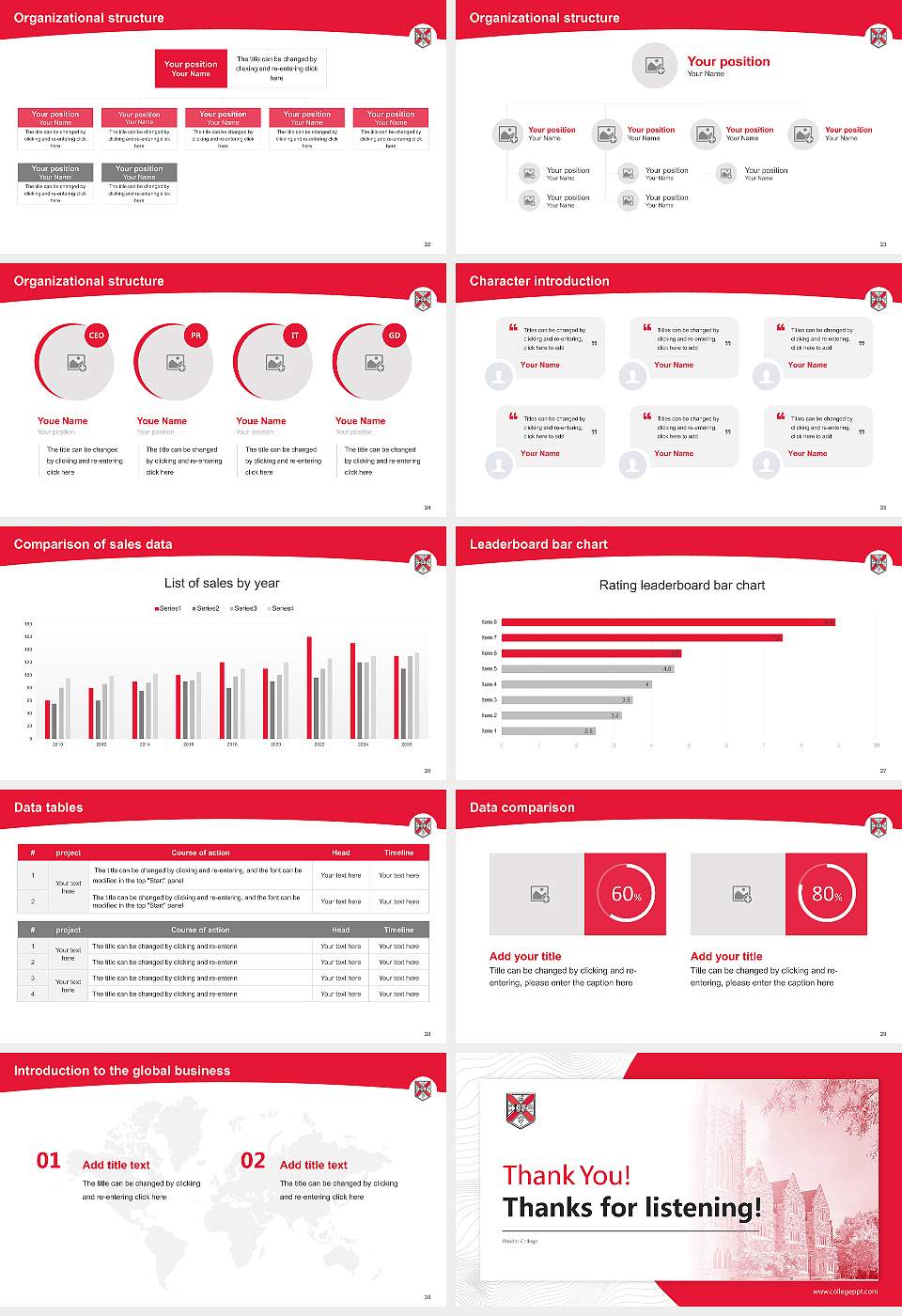 Rhodes College Academic Presentation/Research Findings Report PPT Template16:9 ratio PPT effect preview image4