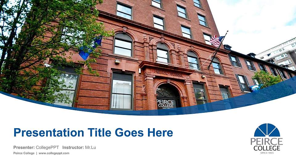 Peirce College Course/Courseware Creation PPT Template16:9 ratio PPT effect preview image