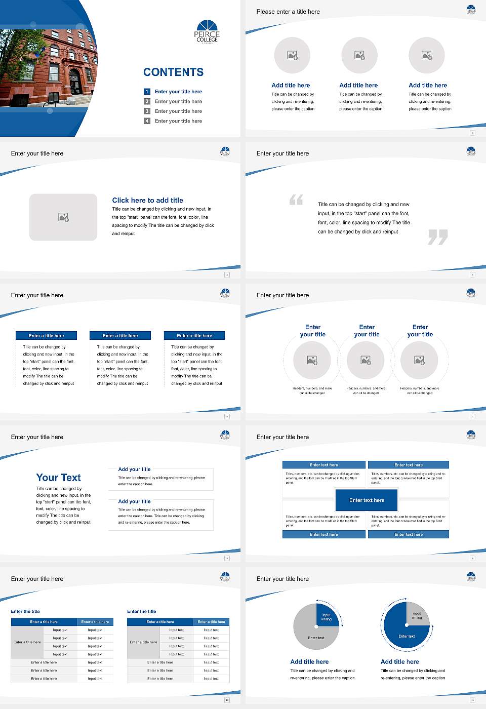 Peirce College Course/Courseware Creation PPT Template16:9 ratio PPT effect preview image2