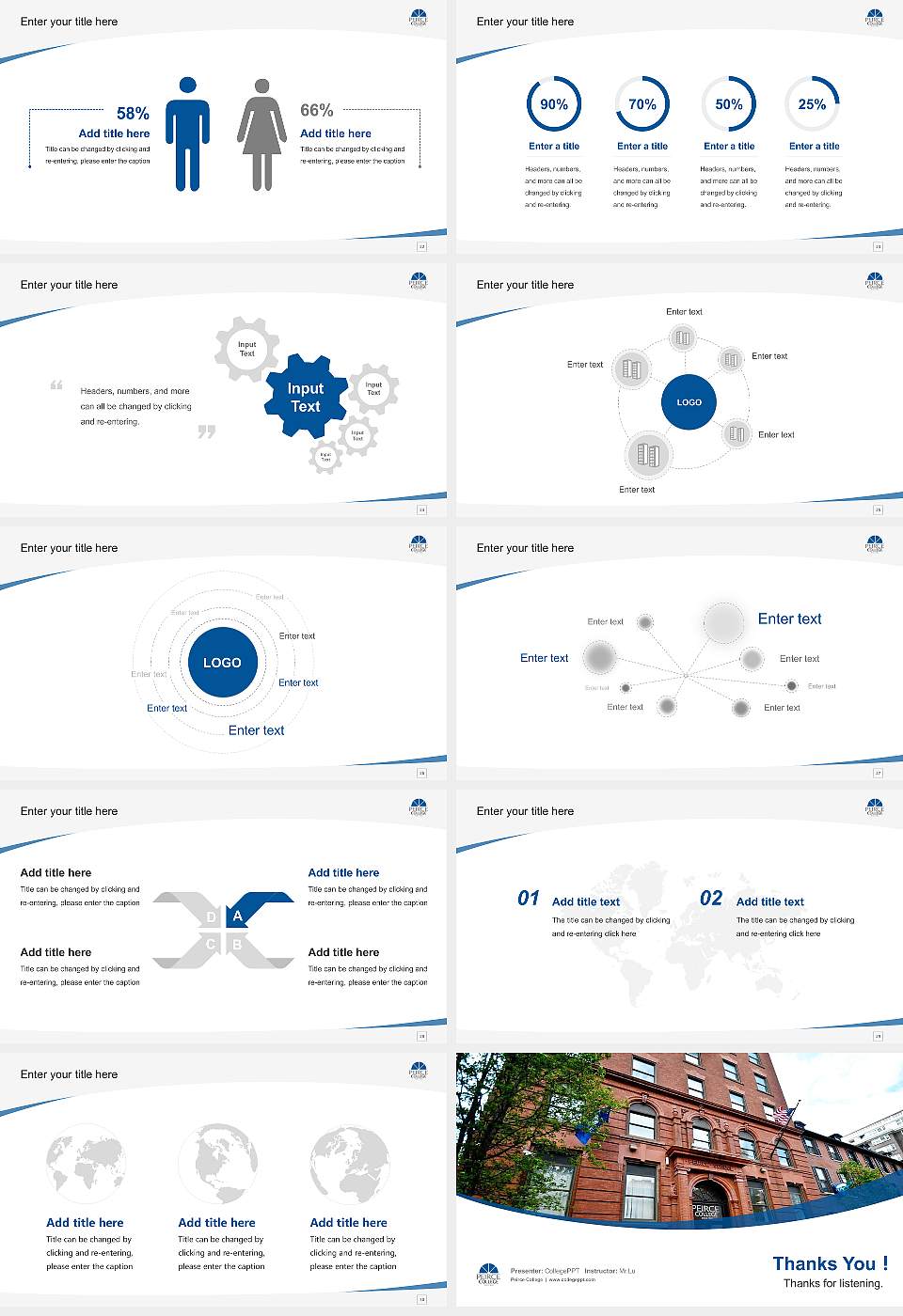 Peirce College Course/Courseware Creation PPT Template16:9 ratio PPT effect preview image4