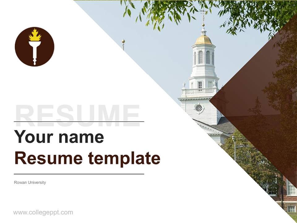 Rowan University Resume PPT Template4:3 ratio PPT effect preview image5
