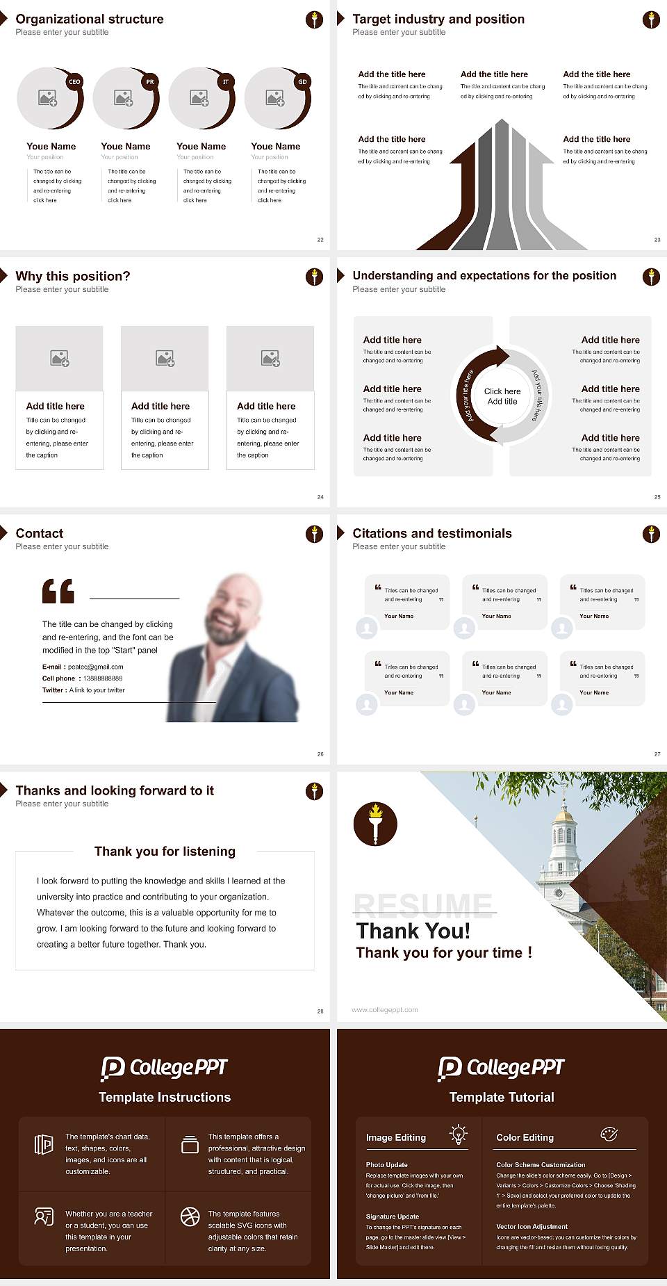 Rowan University Resume PPT Template4:3 ratio PPT effect preview image4