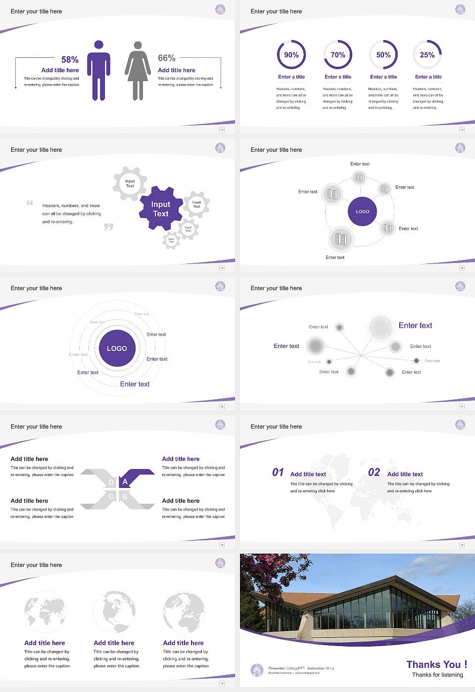 Rockford University Course/Courseware Creation PPT Template16:9 ratio PPT effect preview image4